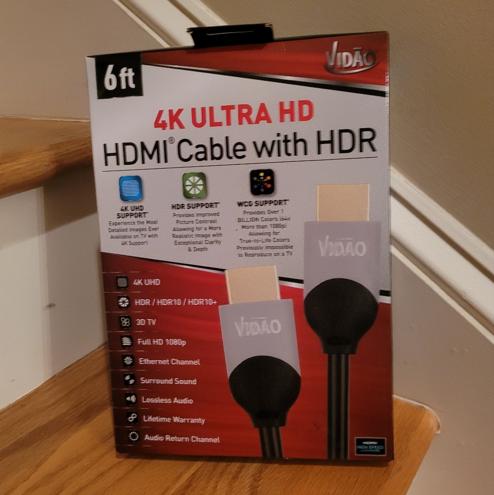 NEW Vidao 6ft 4K Ultra HD HDMI Cable with HDR
